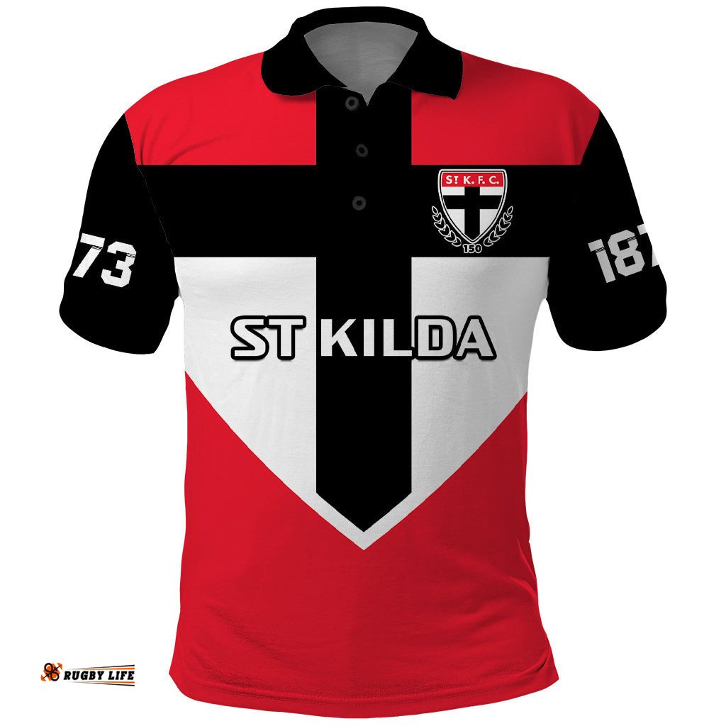 Personalised St Kilda Football 2023 Polo Shirt Saints 150th Anniversary Sporty Style