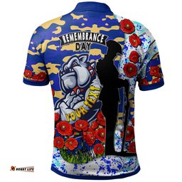 Bulldogs Rugby Polo Shirt - Custom Bulldogs Remembrance Day With Red Poppy Polo Shirt Amazing Aussie
