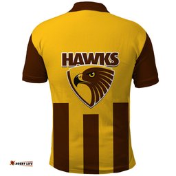 Hawthorn Football 2023 Polo Shirt Go Hawks Sporty Style