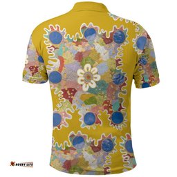 Palyku Aboriginal Polo Shirt Unique Vibes - Gold Amazing Aussie