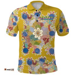 Palyku Aboriginal Polo Shirt Unique Vibes - Gold Amazing Aussie