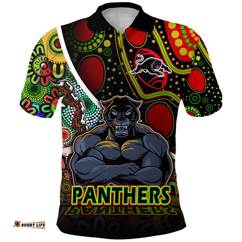 Penrith Panthers Polo Shirt Strong Panthers Legend With Special Aboriginal Style Amazing Aussie