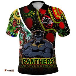 Penrith Panthers Polo Shirt Strong Panthers Legend With Special Aboriginal Style Amazing Aussie