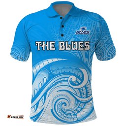Super Blues Rugby Union Auckland Polo Shirt New Zealand Koru Maori Amazing Aussie