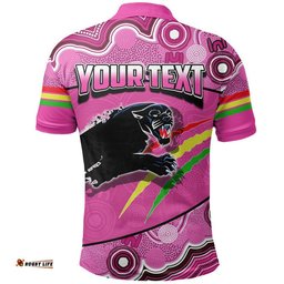 Custom Personalised Panthers Rugby Polo Shirt Aboriginal Basic Style-Pink Amazing Aussie