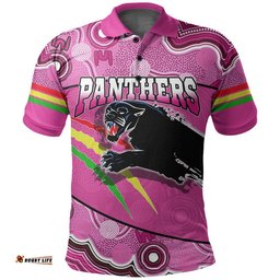 Custom Personalised Panthers Rugby Polo Shirt Aboriginal Basic Style-Pink Amazing Aussie