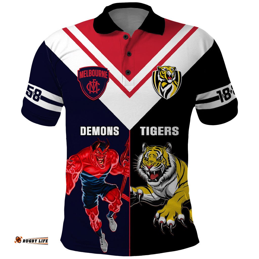 Custom Demons And Tigers Football Polo Shirt 2023 Together Sporty Version