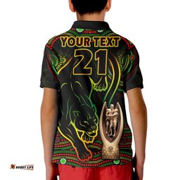 Custom Personalised Penrith Panthers Rugby Polo Shirt Black Crouching Panther Premiers 2022 Amazing Aussie