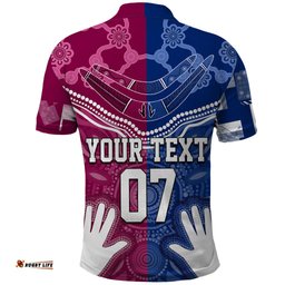 Personalised QLD Maroons Mix NSW Blues Indigenous Polo Shirt Rugby State of Origin