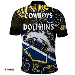 NRL Combine Dolphins and Cowboys Polo Shirt Aboriginal