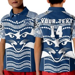 Custom Text And Number Cats Football Polo Shirt Geelong 1859 Indigenous Sporty Version Amazing Aussie