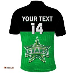 Custom Text And Number Melbourne Stars Cricket Polo Shirt Est 2011 Sporty Amazing Aussie