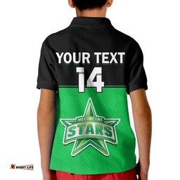 Custom Text And Number Melbourne Stars Cricket Polo Shirt Est 2011 Sporty Amazing Aussie