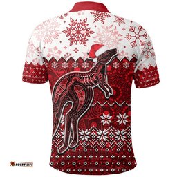 Aboriginal Christmas 2022 Kangaroo Polo Shirt Red Style Amazing Aussie