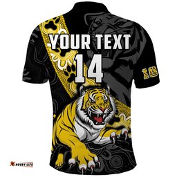 Custom Text And Number Richmond Football Polo Shirt Tigers 1885 Indigenous Basic Style Amazing Aussie