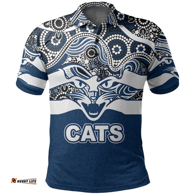 Custom Personalised Geelong Cats Indigenous Basic Style Polo Shirt Amazing Aussie