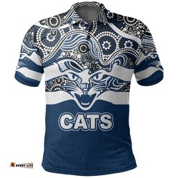 Custom Personalised Geelong Cats Indigenous Basic Style Polo Shirt Amazing Aussie