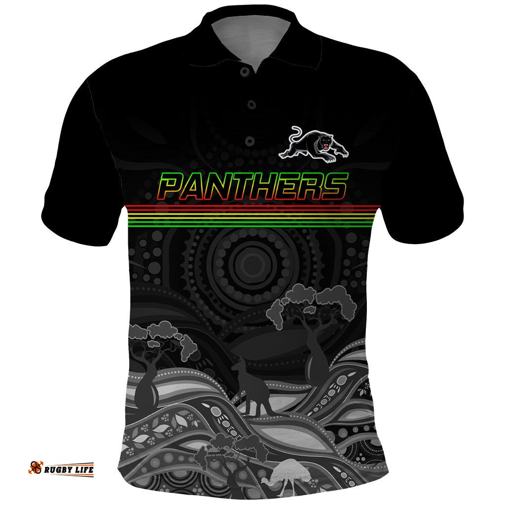 Custom Panthers Rugby Polo Shirt The Starry Night Indigenous