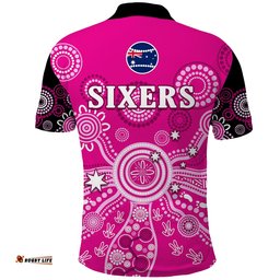 Sydney Sixers Polo Shirt Cricket Indigenous Australian Art Ver.01 Amazing Aussie