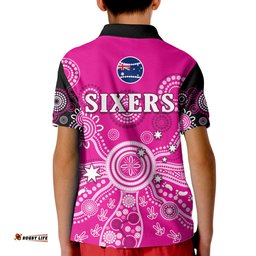 Sydney Sixers Polo Shirt Cricket Indigenous Australian Art Ver.01 Amazing Aussie