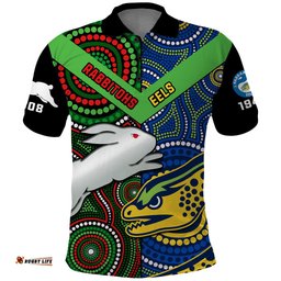 Rabbitohs Mix Eels Rugby Polo Shirt Souths And Parra Indigenous