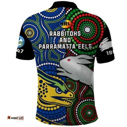 Rabbitohs Mix Eels Rugby Polo Shirt Souths And Parra Indigenous