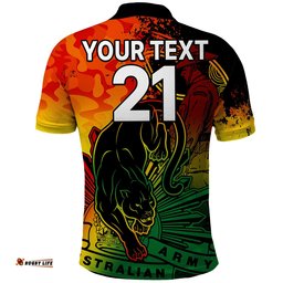 Custom Text And Number NRL ANZAC 2023 Panthers Polo Shirt Camouflage Amazing Aussie