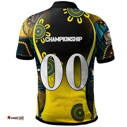 NRLW Eels Rugby Polo Shirt - Custom Eels Women's Rugby League with Aboriginal Dot Painting Player And Number Polo Shirt Amazing Aussie