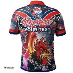 NRLW Roosters Rugby Polo Shirt - Custom Rugby Ball Indigenous Aboriginal Roosters Women Polo Shirt Amazing Aussie