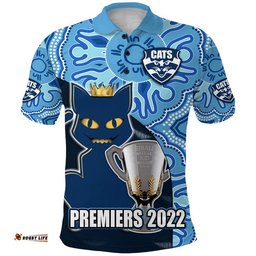 Cats Football 2022 Premiers Polo Shirt Geelong Indigenous Style Amazing Aussie