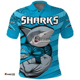 Sharks Rugby Polo Shirt Go Sharkies Aboriginal Sporty Version Amazing Aussie