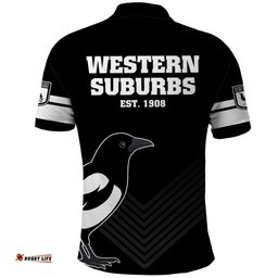 Western Suburbs Magpies Rugby Polo Shirt Simple Style