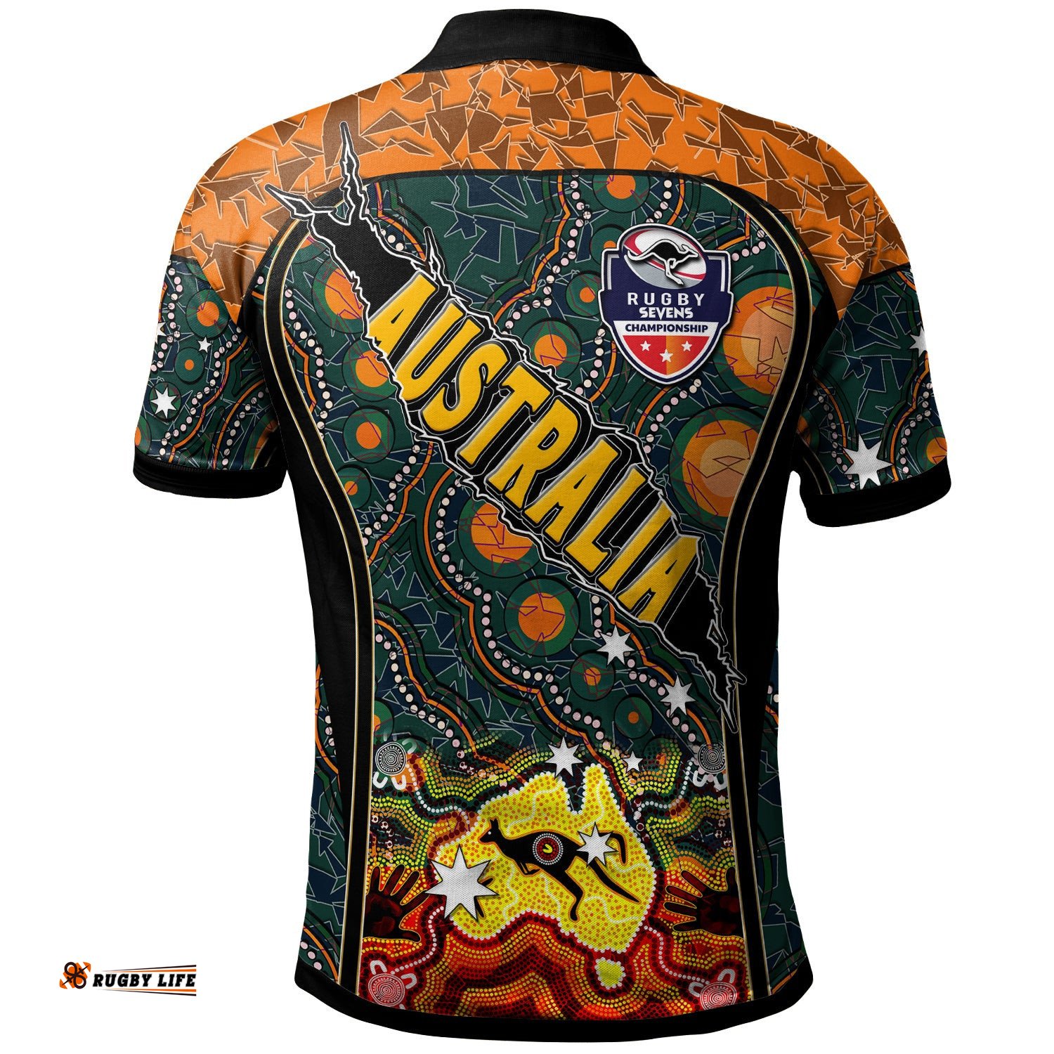 Australian Rugby Sevens Men's Squad Polo Shirt - Custom Australia Rugby Championship Aboriginal Culture Personalised Player And Number Polo Shirt Amazing Aussie
