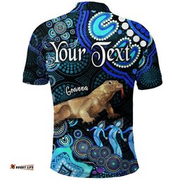 Custom Personalised Australian Astrology Polo Shirt Capricorn Goanna Zodiac Aboriginal Vibes - Blue Amazing Aussie