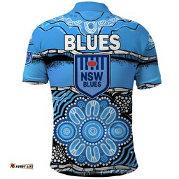Blues Rugby Aboriginal Polo Shirt New South Wales State of Origin