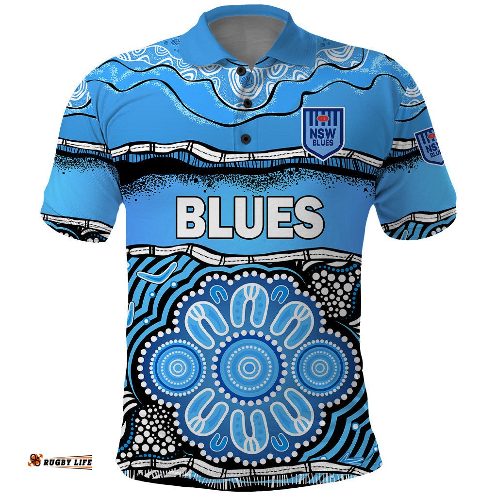 Blues Rugby Aboriginal Polo Shirt New South Wales State of Origin