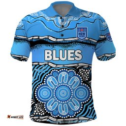Blues Rugby Aboriginal Polo Shirt New South Wales State of Origin