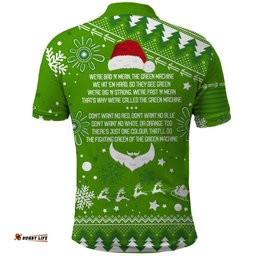 Raiders Rugby Polo Shirt The Mighty Green Machine 2023 Christmas Vibe