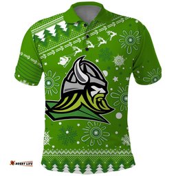 Raiders Rugby Polo Shirt The Mighty Green Machine 2023 Christmas Vibe