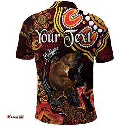 Custom Personalised Australian Astrology Polo Shirt Pisces Platypus Zodiac Aboriginal Vibes - Red Amazing Aussie