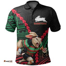Rabbitohs Rugby Polo Shirt Mix Polynesian Amazing Aussie