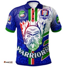 Warriors Rugby Polo Shirt - Custom Warriors Rugby Ball Maori Patterns Sport Style Polo Shirt Amazing Aussie