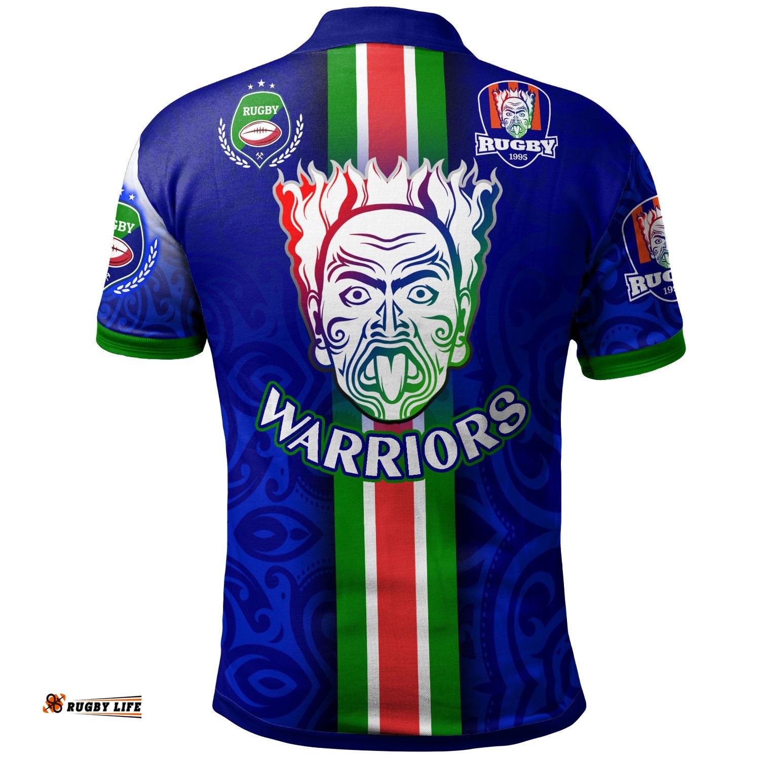 Warriors Rugby Polo Shirt - Custom Warriors Rugby Ball Maori Patterns Sport Style Polo Shirt Amazing Aussie