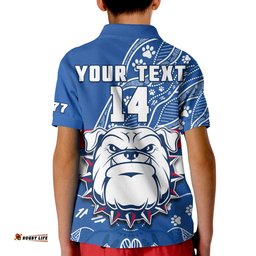 Custom Text And Number Bulldogs Football Polo Shirt Scraggers 1877 Aboriginal Dot Painting Newest Version Amazing Aussie