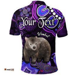 Custom Personalised Australian Astrology Polo Shirt Taurus Wombat Zodiac Aboriginal Vibes - Purple Amazing Aussie