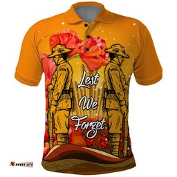 Custom Personalised Aboriginal Anzac Day Polo Shirt Soldier Poppy Vibe Amazing Aussie