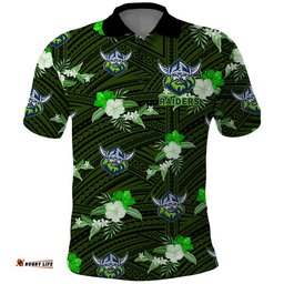 Custom Text And Number Raiders Rugby Polo Shirt Polynesian Tribal Mix Tropical Hawaiian Style