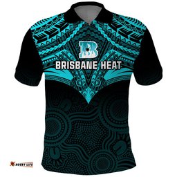 Brisbane Heat Cricket Polo Shirt 2023 Unique Indigenous Art Mix Polynesian Pattern