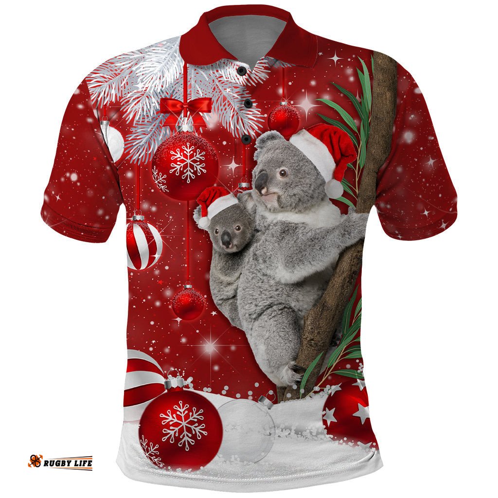 Australia Christmas Polo Shirt Santa Koala Ver02