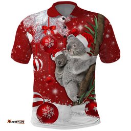 Australia Christmas Polo Shirt Santa Koala Ver02